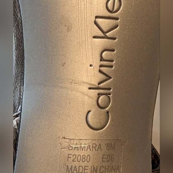 Calvin Klein Strappy Heels, Sandals, Gold, Size 8M - Picture 5 of 6